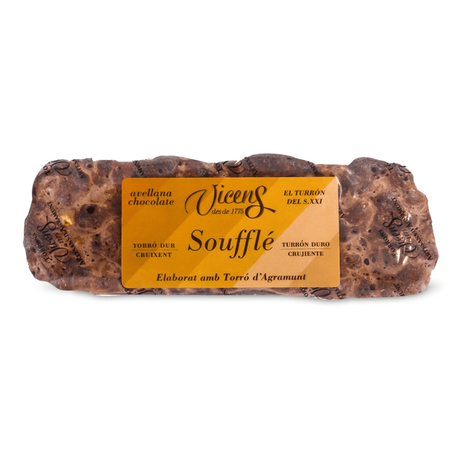 Turrónn Artesano Soufle Avellana Chocolate Vicens 1 x 80 gr - Bombones - Vicens - 8410495010590 - ExtraVirgen.Store